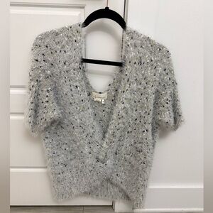 Anthropologie Blue Speckled Sweater